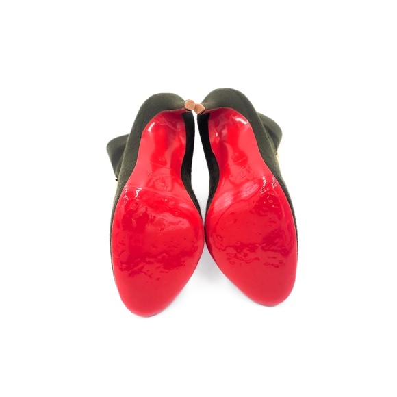 Christian Louboutin Green Napolean Wool Felt Ankle Boots Heels EU 37 - Picture 9 of 10